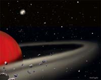 Künsterlische Darstellung einer planetaren Scheibe um 2M1207B