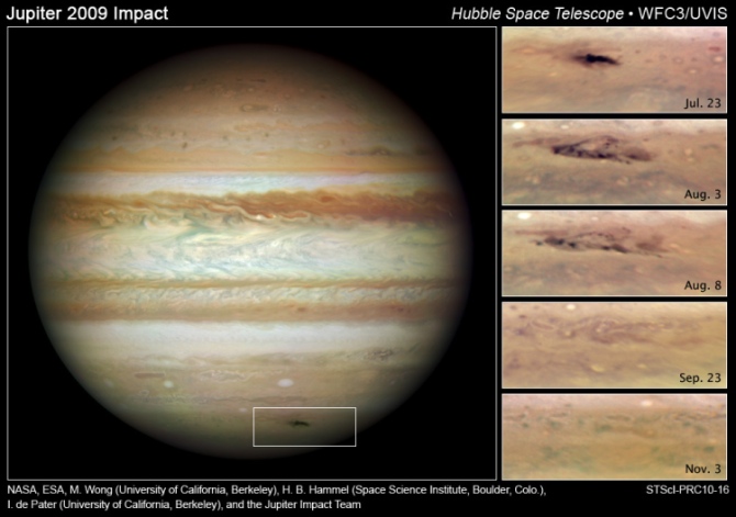 Aufnahmen des Jupiterimpakts von 2009
