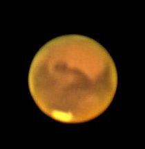 Mars im Großen Refraktor der Kuffner-Sternwarte, 27. August 2003