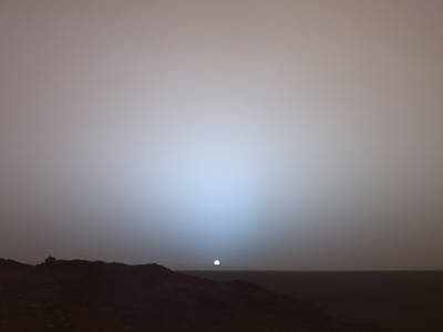 Ein Sonnenuntergang auf dem Mars