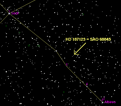 HD 187123 im Sternbild Schwan
