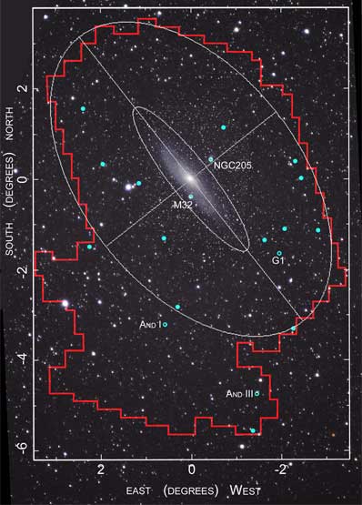 Andromeda und die gesamte erforschte Region