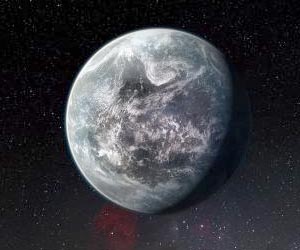Künstlerische Darstellung eines erdähnlichen Exoplaneten.