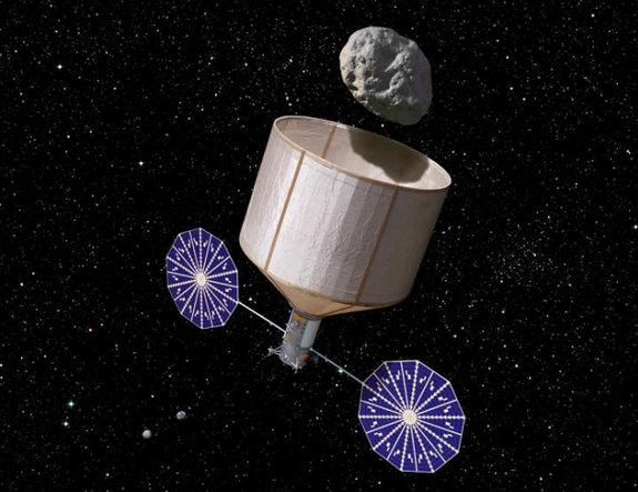 Künstlerische Darstellung einer Asteroiden-Einfang-Mission
