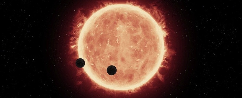 Diese beiden erdähnlichen Planeten könnten Atmosphären besitzen, die lebensfreundlich sind (künstlerische Darstellung).