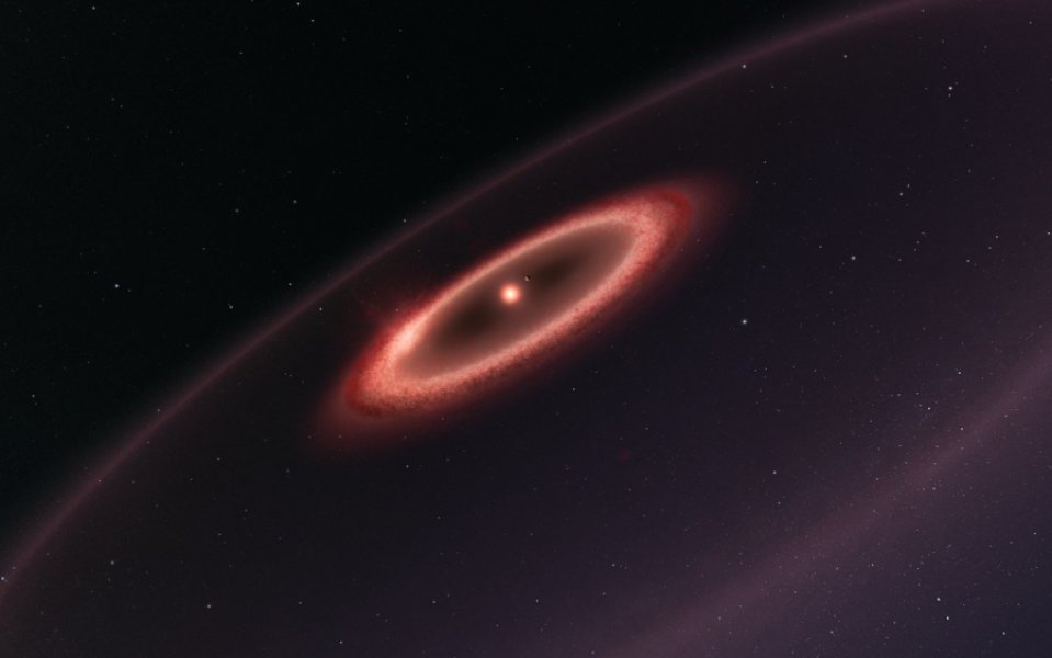 Künstlerische Darstellung der neu entdeckten Staubgürtel um Proxima Centauri.