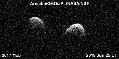 Asteroid 2017YE5 Bild: ARECIBO/GBO/NSF/NASA/JPL-CALTECH