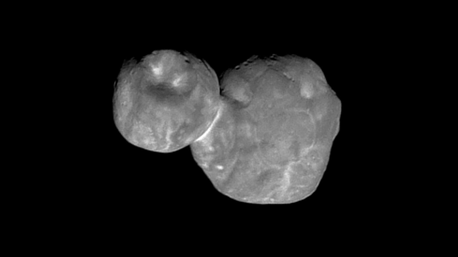 Die Raumsonde New Horizons hat diese Aufnahme des Kuiper-Gürtel-Objekts mit dem Spitznamen Ultima Thule an 1. Januar 2019 aus einer Entfernung von 6.700 Kilometern gemacht. Bild: NASA/Johns Hopkins University/Applied Physics Laboratory/Southwest Research Institute