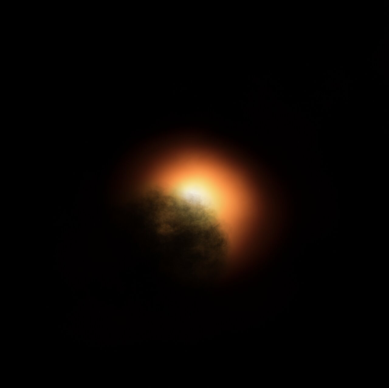 Künstlerische Darstellung des Roten Überriesen Beteigeuze. Credit: ESO, ESA/Hubble, M. Kornmesser