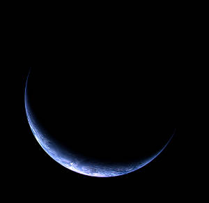 Die Erde, aufgenommen von der Raumsonde Rosetta im November 2009. Distanz: 633 000 km.