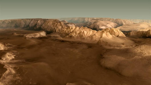 Die Valles Marineris auf dem Mars