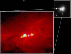 Sternhaufen in der Galaxie Henize 2-10 im Sternbild Pyxis