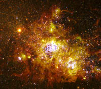 Galaxie NGC 4214 im Sternbild Jagdhund, Entwicklungsstadien in der Evolution von Sternen und Sternhaufen