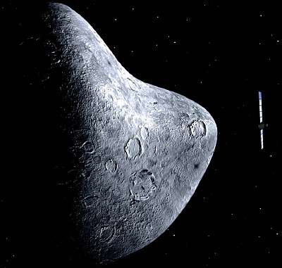 VRaumsonde Rosetta beim Observieren eines der ausgewählten Asteroiden