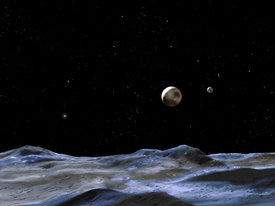 Künstlerische Darstellung des Plutosystems