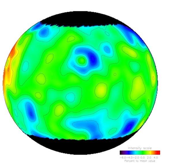 Falschfarben-Infrarotkarte von Ceres