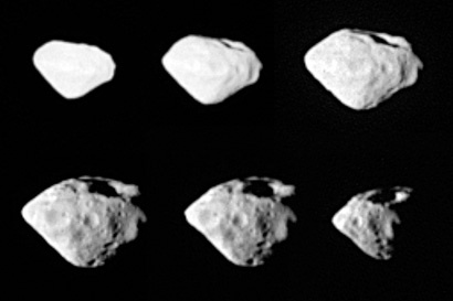 Die Aufnahmen des Asteroiden (2867) Steins wurden aus 800 km Entfernung erstellt.