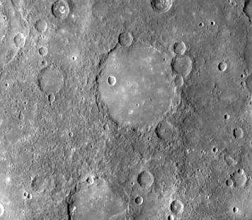 Kraterlandschaft auf der Südhalbkugel Merkurs.