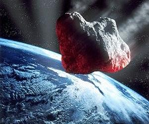 Künstlerische Darstellung eines drohenden Impakts durch einen Asteroiden.