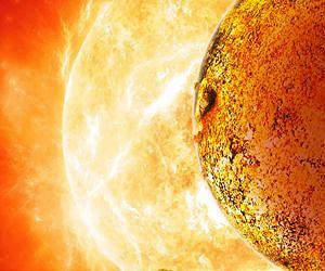 Künstlerische Darstellung der glühend heißen Lavawelt Kepler-78b
