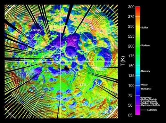 Die Temperaturen am Südpol des Mondes nach LRO-Daten