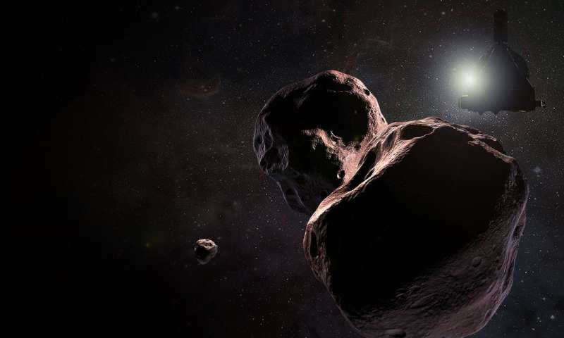 Künstlerische Darstellung von New Horizons beim Vorbeiflug an Ultima Thule (2014 MU69). Bild: NASA/Johns Hopkins University Applied Physics Laboratory/Southwest Research Institute