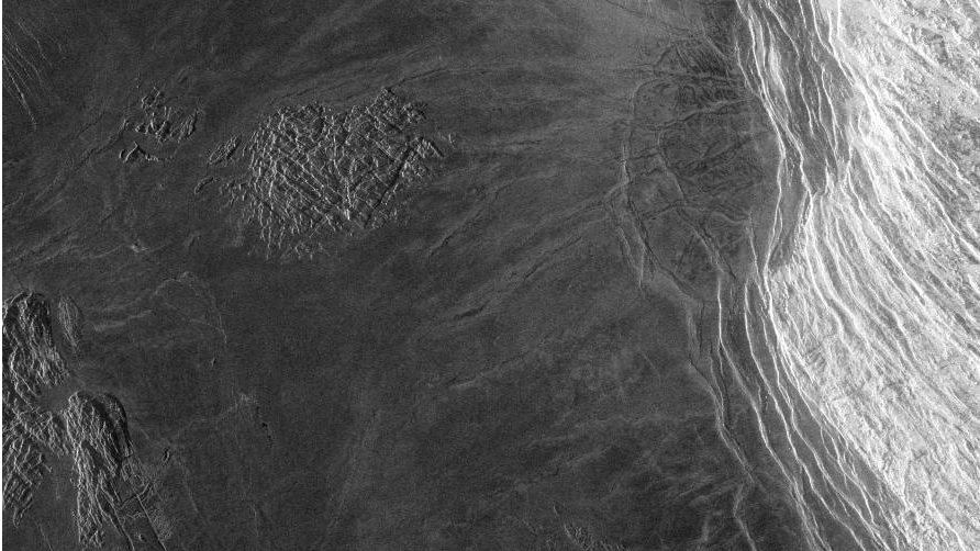 Die Ebenen von Lakshmi auf der Venus.  Bild: NASA/JPL-Caltech