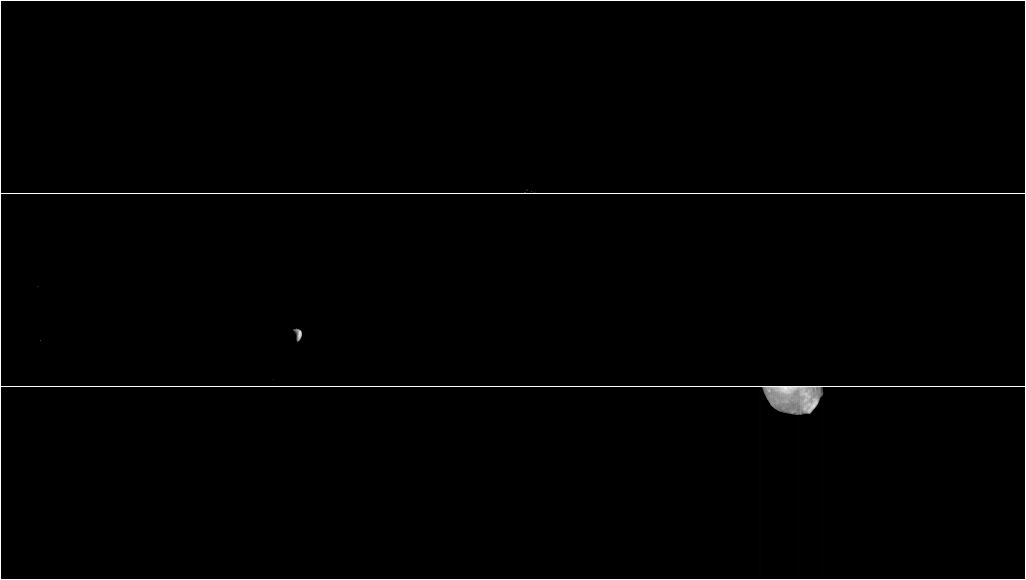 Dieser Film zeigt drei Ansichten des Marsmondes Phobos im sichtbaren Licht, aufgenommen von NASAs 2001 Mars Odyssey Orbiter. Quelle: NASA/JPL-Caltech/ASU/SSI
