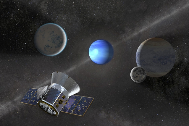 NASAs TESS-Mission, die in den nächsten zwei Jahren den gesamten Himmel nach Exoplaneten durchforsten wird. Bild: NASA´s Goddard Space Flight Center, edited by MIT News