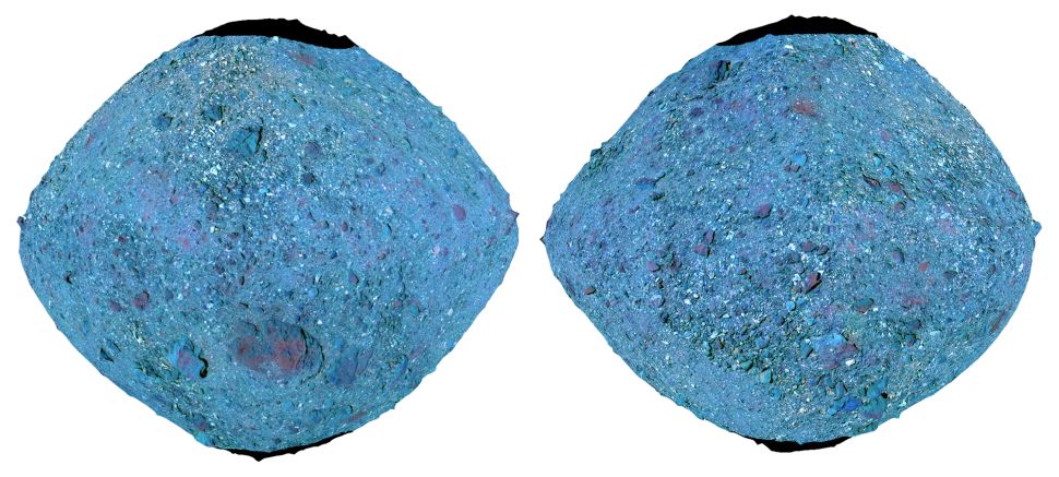 Falschfarben-Komposite des Asteroiden Bennu. Credit: NASA/Goddard/University of Arizona