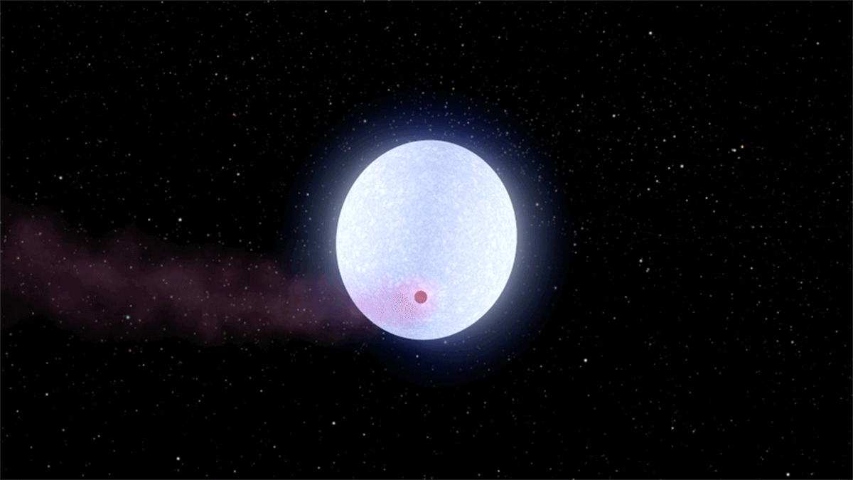 Künstlerische Darstellung vom heißesten bekannten Exoplaneten Kelt-9b. Credit: NASA/JPL-Caltech