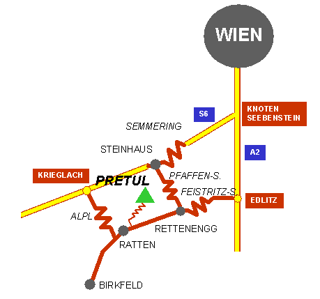 Anfahrtsplan Pretul